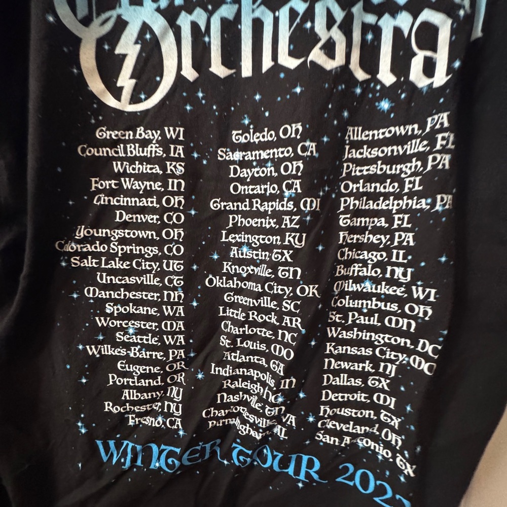 T SHIRT CONCERT Trans Siberian Orchestra Black XL